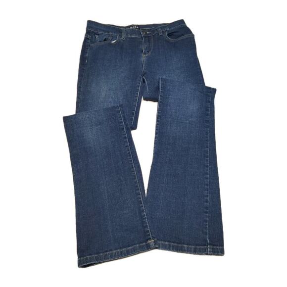 BCBG Paris Women's Flare Jeans Sz 6 Denim Embroidered Mid Rise Western Vibe Y2K - Picture 1 of 9
